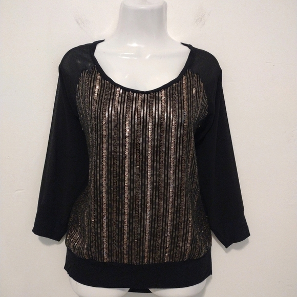 Express - Sequined Long Sleeves Blouse - Picture 15 of 15